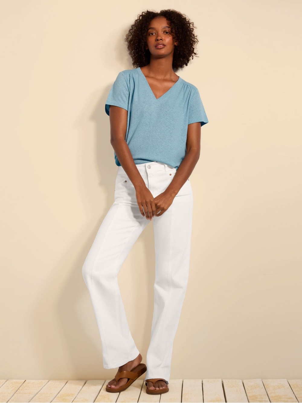 CAbi "Dreamy Tee" Light Blue V-Neck Short Sleeve Tee women's medium
